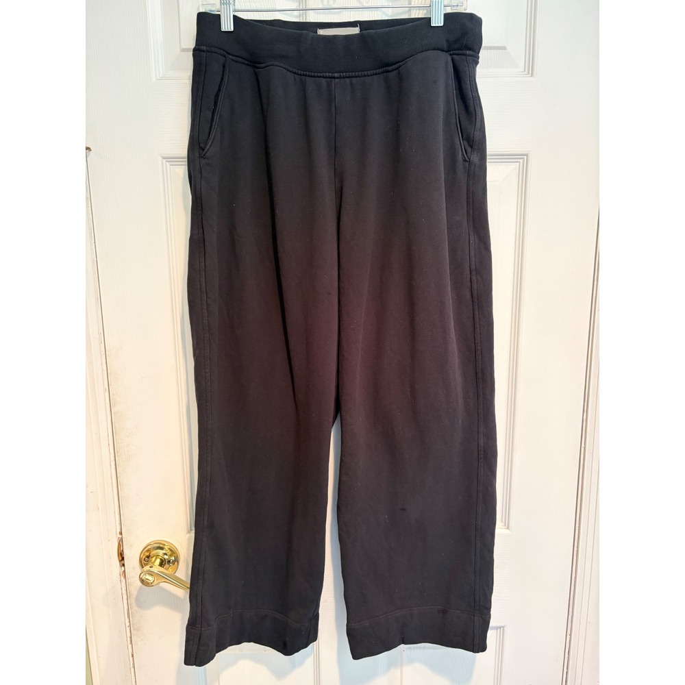 Everlane Organic Cotton Wide Leg Sweatpants Black Lounge Pants L Athleisure Y2k